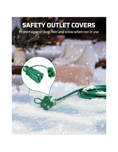 Cable de Extensión Exterior Dewenwils 7.62m 3 Enchufes Seguridad