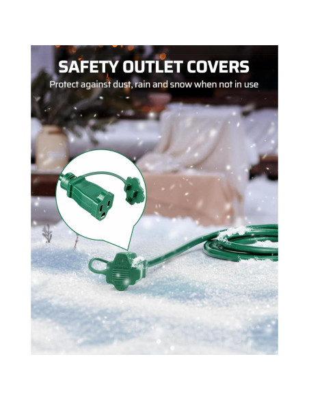 Cable de Extensión Exterior Dewenwils 7.62m 3 Enchufes Seguridad