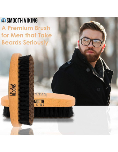 Juego de Cepillo para Barba Smooth Viking - Cerdas de Jabalí