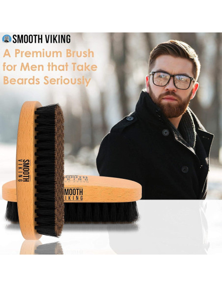 Juego de Cepillo para Barba Smooth Viking - Cerdas de Jabalí