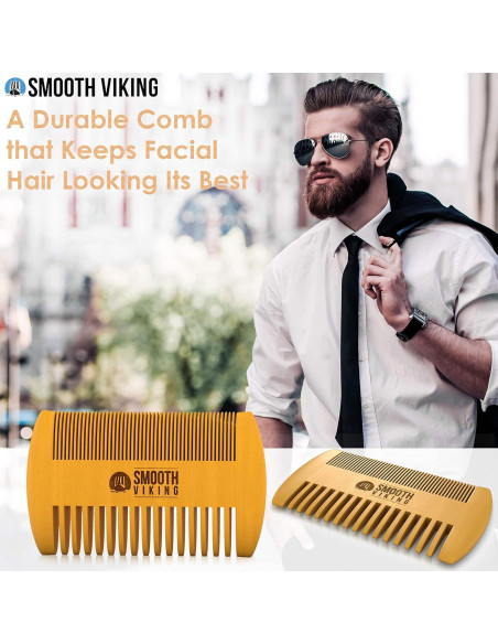 Juego de Cepillo para Barba Smooth Viking - Cerdas de Jabalí
