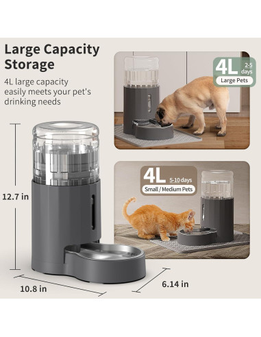 Dispensador de Agua Automático JUNSPOW 4L para Gatos y Perros