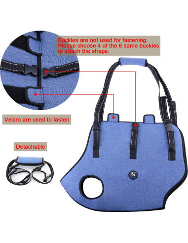Arnés de Elevación para Perros Hanfu Ajustable Azul L