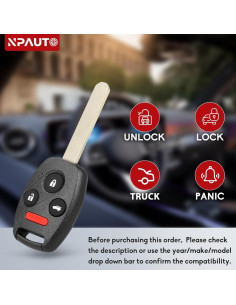 Llavero NPAUTO para Honda Civic 2006-2013, Control Remoto 2
