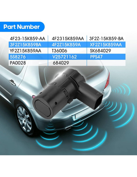 Sensor de Estacionamiento Dade 4Pcs Compatible Ford