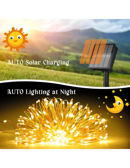 Cadena de Luces Solares 200 LED Selarlyt 22m Blanco Cálido