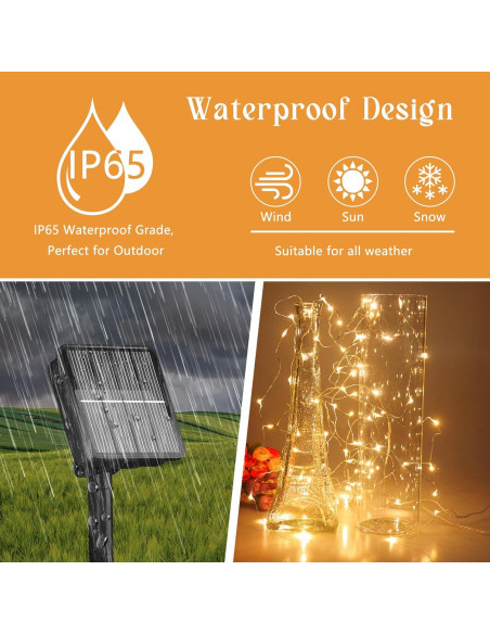 Cadena de Luces Solares 200 LED Selarlyt 22m Blanco Cálido