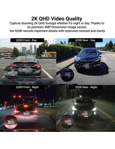 Cámara de Tablero THINKWARE Q200 2CH 2K y 1080P WiFi 2