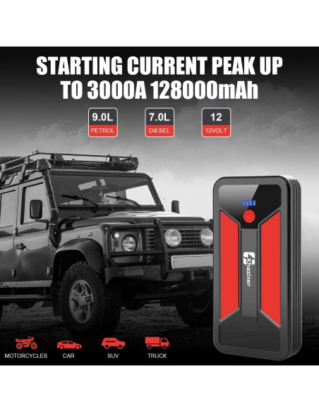 Arrancador de Batería Khazixer ET02 3000A 12V Portátil