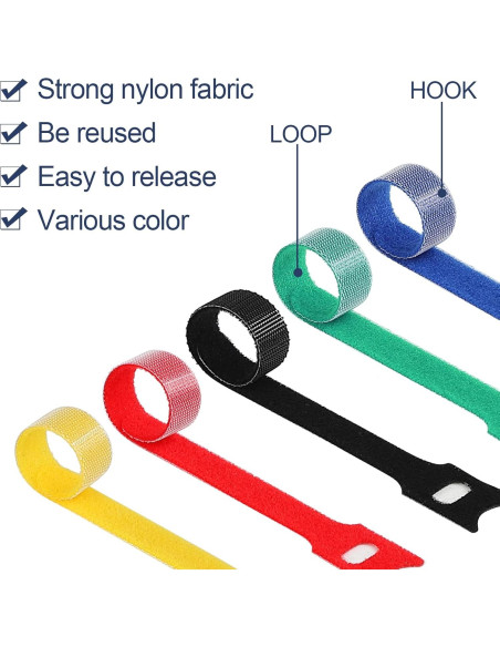 120 Bridas Reutilizables Mvyc 15,24 cm Organizador de Cables