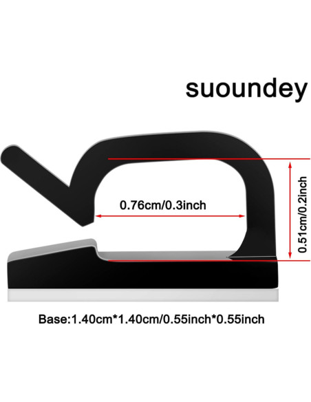 100 Clips de Cable Adhesivos Suoundey para Oficina y Hogar