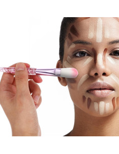 Juego de 15 Brochas de Maquillaje Rosa AOZUO 18 cm 2