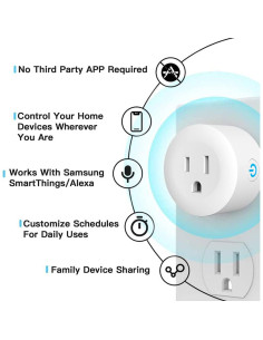 Enchufe Inteligente DOGAIN Zigbee Control por Voz Paquete de 2 2