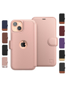 Funda Cartera LUPA para iPhone 13 - Cuero Sintético Oro Rosa