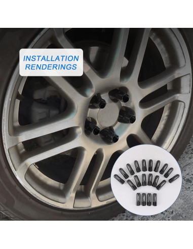 Tuercas de Aluminio JDMSPEED 60mm M12x1.5 20 Pcs Negras