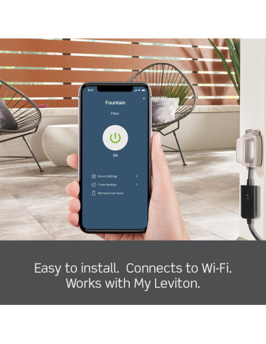 Enchufe Inteligente Wi-Fi Exterior Leviton D215O, Resistente