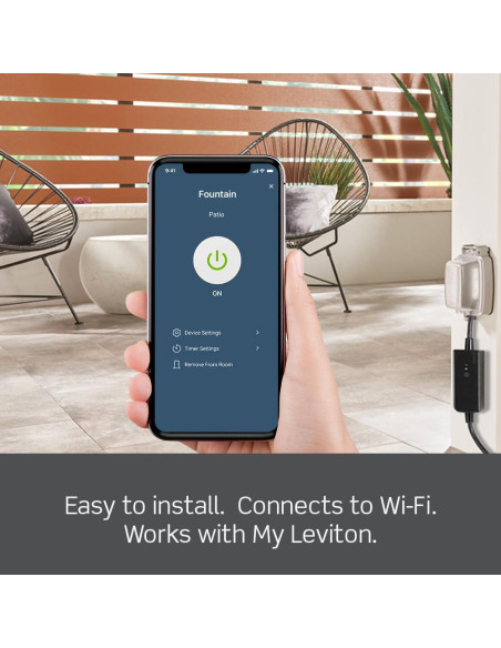 Enchufe Inteligente Wi-Fi Exterior Leviton D215O, Resistente