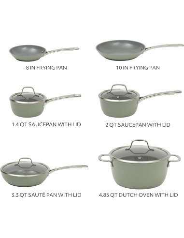 Juego de Utensilios de Cocina 10 Piezas Sur La Table Verde