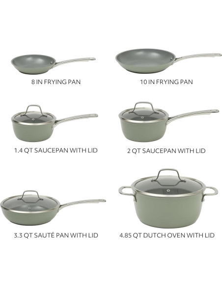 Juego de Utensilios de Cocina 10 Piezas Sur La Table Verde