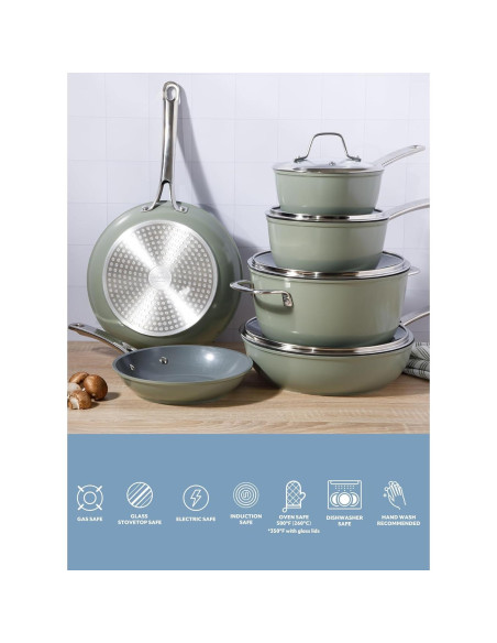 Juego de Utensilios de Cocina 10 Piezas Sur La Table Verde