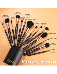 Conjunto de Pinceles de Maquillaje AIRWOS 14Pcs Sintéticos 2