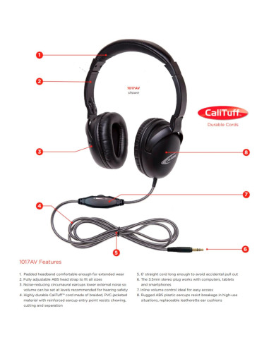 Auricular Califone NeoTech Plus 1017AV 3.5mm Negro