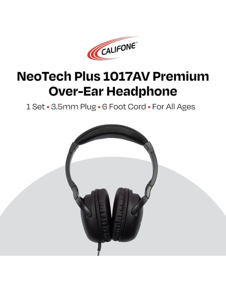 Auricular Califone NeoTech Plus 1017AV 3.5mm Negro