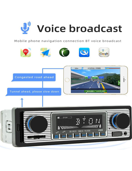 Radio de Coche Dirkoercy SWM5513 Bluetooth FM USB AUX