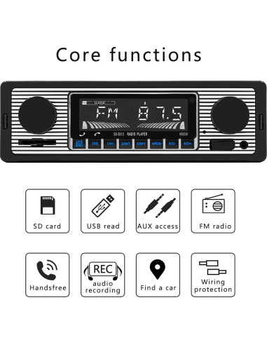 Radio de Coche Dirkoercy SWM5513 Bluetooth FM USB AUX