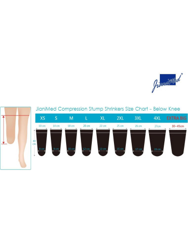Reductor de muñón JianiMed XL 40 cm compresión negra