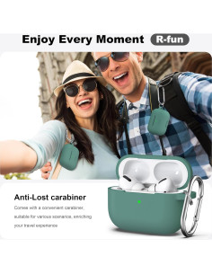 Funda Protectora R-fun para AirPods Pro 2/1 - Silicona Verde Pino 2