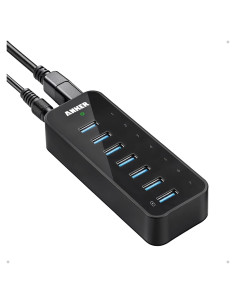 Hub USB 3.0 Anker de 7 Puertos con Adaptador 36W