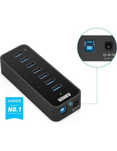 Hub USB 3.0 Anker de 7 Puertos con Adaptador 36W 2