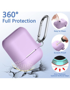 Funda de Silicona Lerobo para AirPods 1/2 Gen - Lavanda 2