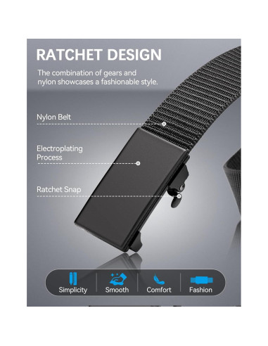 Cinturón de Nylon BOSTANTEN Ajustable para Hombres