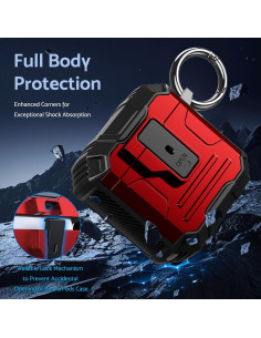 Funda DASFOND Armor para AirPods 1ra/2da Generación - Rojo 2