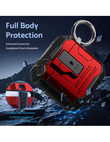 Funda DASFOND Armor para AirPods 1ra/2da Generación - Rojo