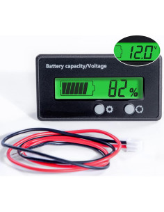 Medidor de Voltaje 12V-84V Teseas con Pantalla LCD Verde 2