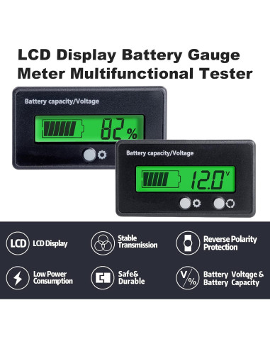 Medidor de Voltaje 12V-84V Teseas con Pantalla LCD Verde