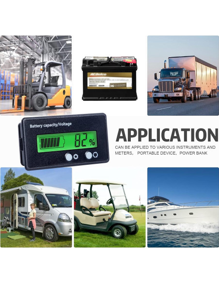 Medidor de Voltaje 12V-84V Teseas con Pantalla LCD Verde