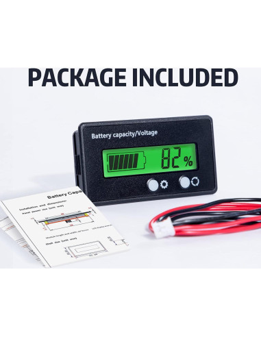 Medidor de Voltaje 12V-84V Teseas con Pantalla LCD Verde