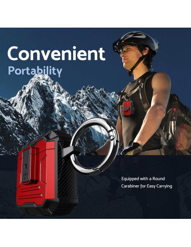 Funda DASFOND Armor para AirPods 1ra/2da Generación - Rojo