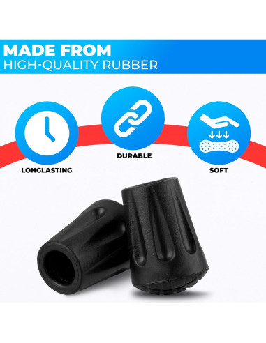 6 Puntas de Goma para Bastones de Senderismo SIMAX SMX-12