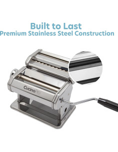 Máquina de Pasta CucinaPro Clásica Manual con Accesorios 2