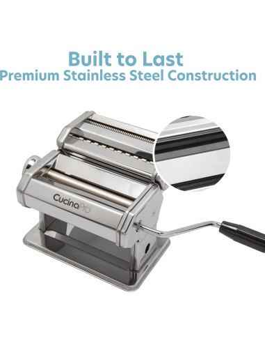 Máquina de Pasta CucinaPro Clásica Manual con Accesorios