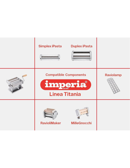 Titania Máquina de Pasta Imperia 100% Hecha en Italia