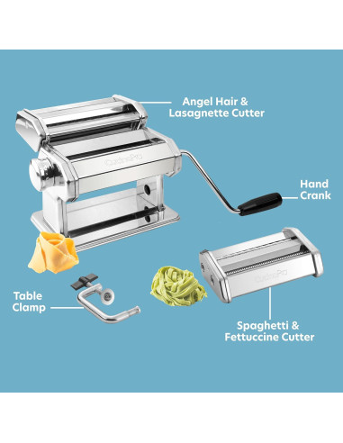 Máquina de Pasta CucinaPro Clásica Manual con Accesorios
