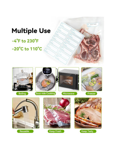 Bolsas de Sellado al Vacío AENTGIU 300 Cuentas 20x30 cm