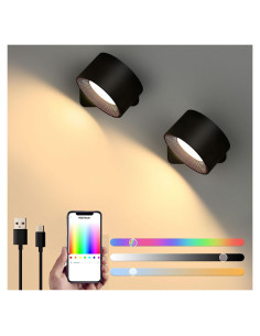 Juego de 2 Apliques LED Lightess con Control APP y RGB