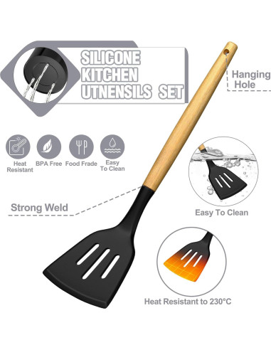 Juego de Utensilios de Cocina 34PCS Umite Chef Silicona